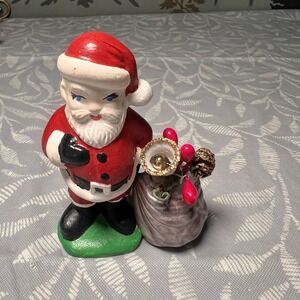 Vintage Traditional 3" Santa Claus Ceramic Figurine Handpainted 1960's
